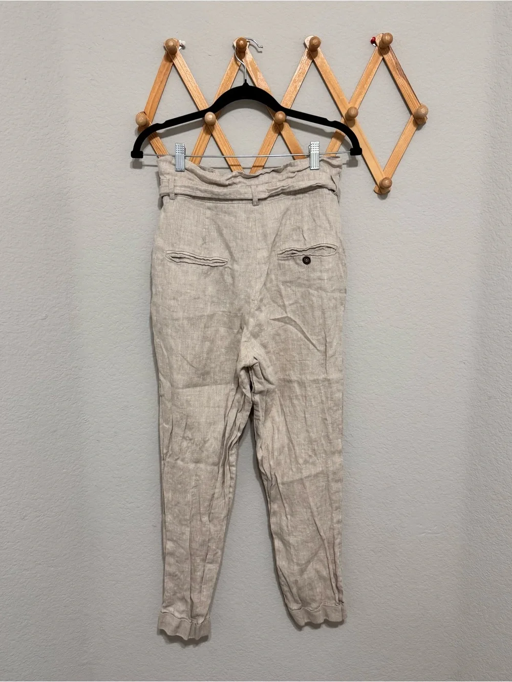 Reformation Fisher Tan Sand Paperbag Pants Size 4